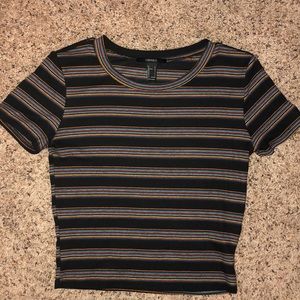 Black and rainbow striped t shirt